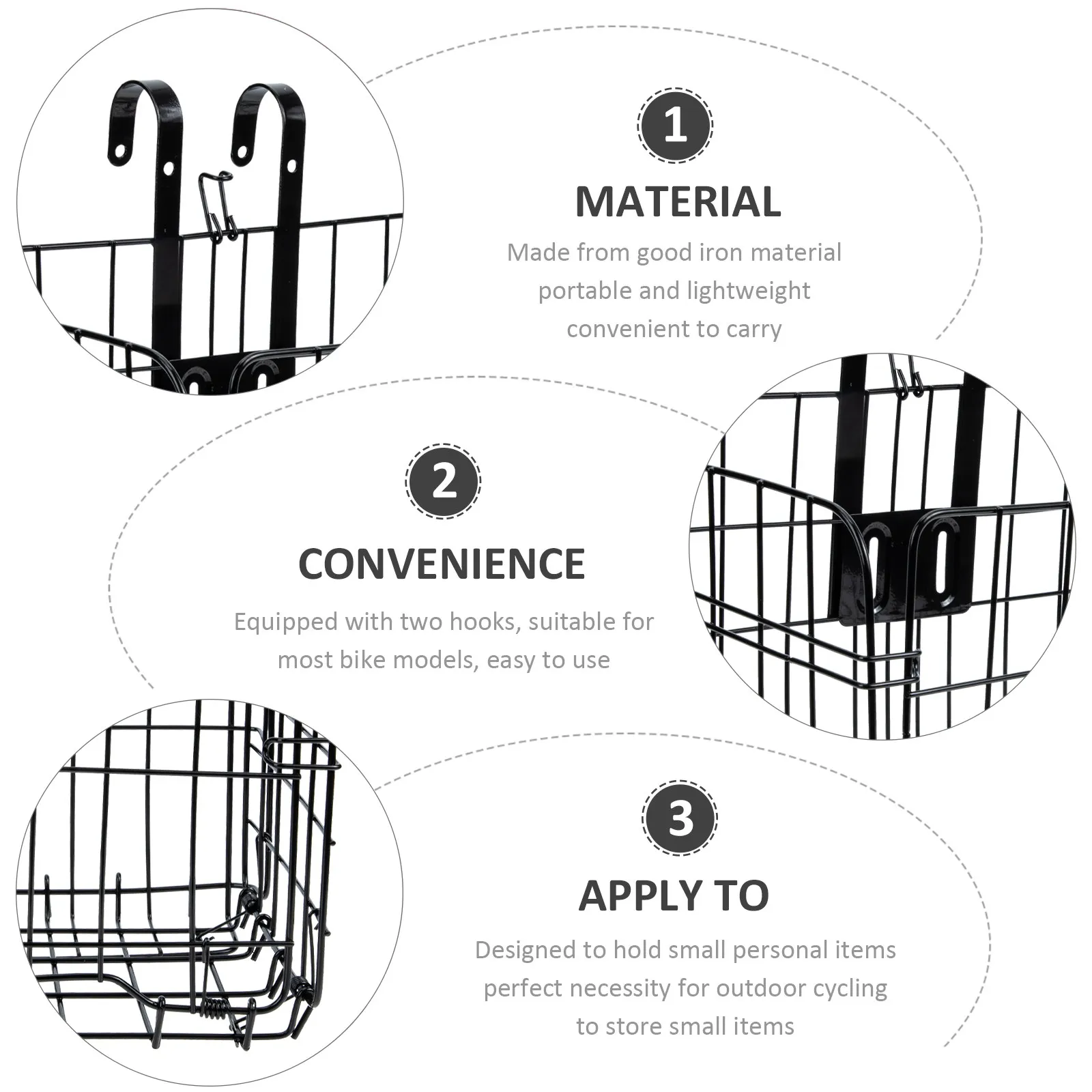 

Металлическая передняя корзина для велосипеда с быстрым креплением, портативная, легкая, для хранения мелких предметов