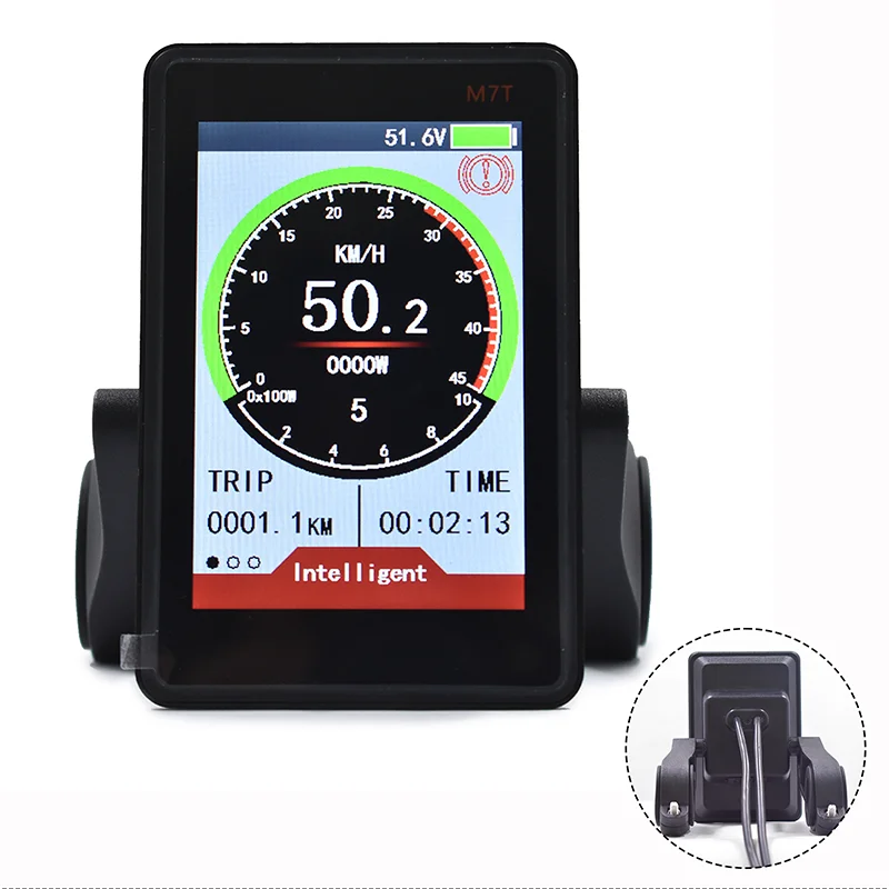 M7T Basic LCD Speedometer Display for Ebike with PAS Modes Battery Indicator Color Screen Bicycle Computer