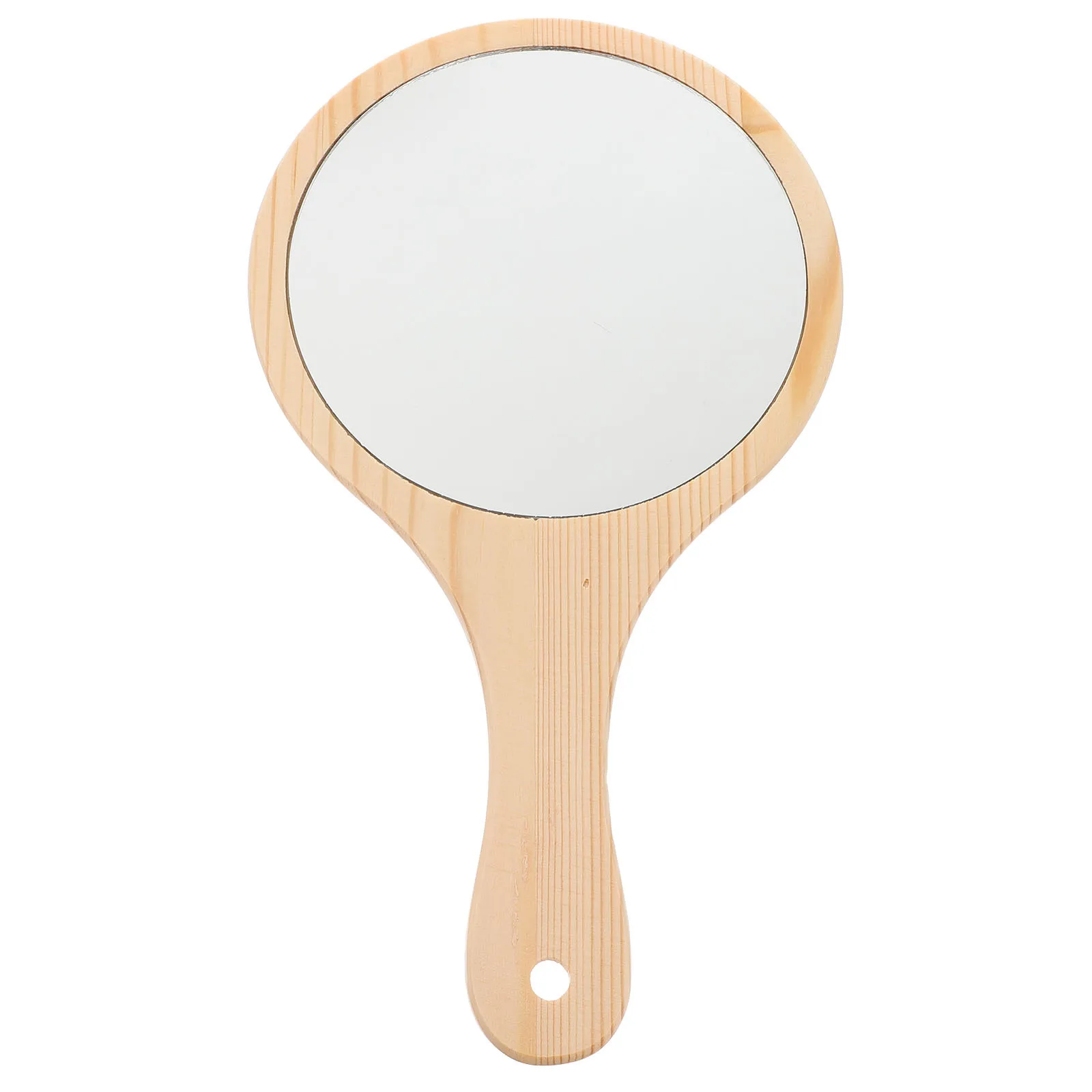 Specchio da donna con manico in legno Specchio per trucco portatile Tavolo da toeletta da appoggio per bagno da viaggio moderno ed elegante