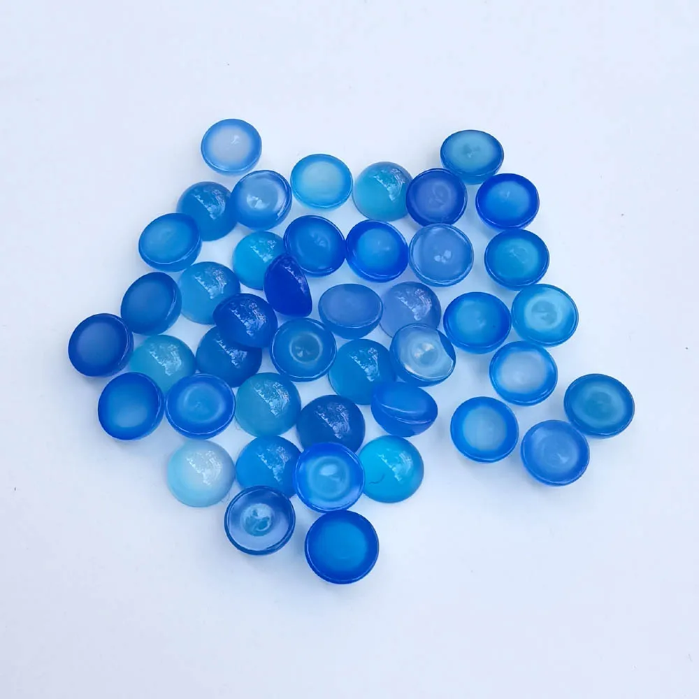 

Fashion blue agate 8MM cabochon Natural Stone round Beads for Jewelry making Ring Bracelet Necklace accessories wholesale 50PCS