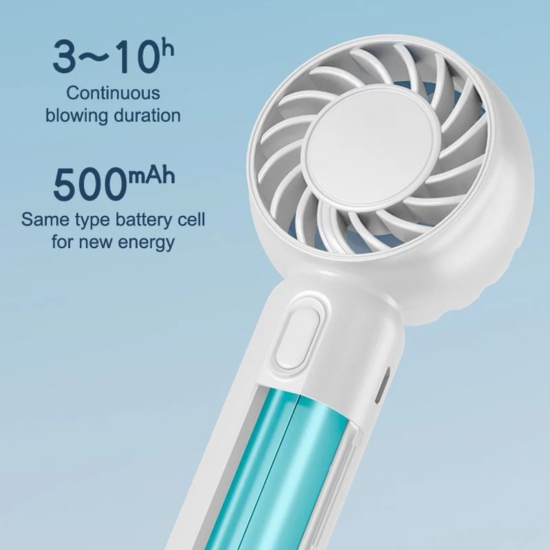 Портативный ручной мини-вентилятор, небольшой карманный вентилятор, 3 скорости с подставкой для телефона, милые USB-перезаряжаемые вентиляторы для взрослых и детей на открытом воздухе