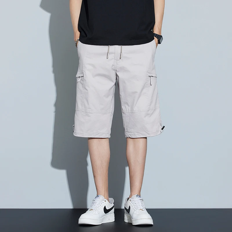 New Summer Youth Leisure Sports Outdoor Sports 7-Point Trousers Men'S Loose Korean Fashion Versatile Straight Work Shorts