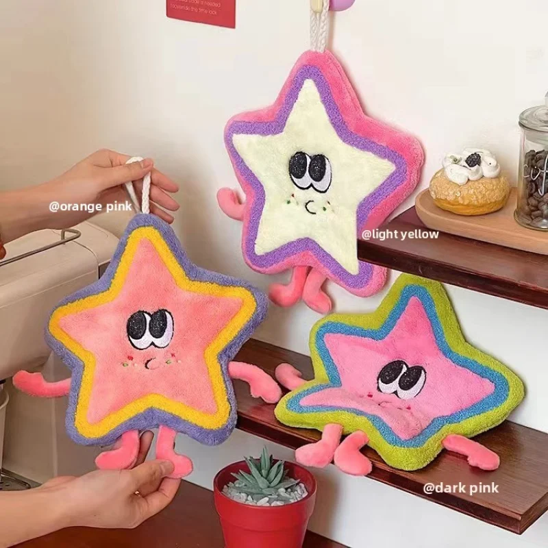 Cartoon cute coral velvet kitchen hand towel thickened without shedding hair
