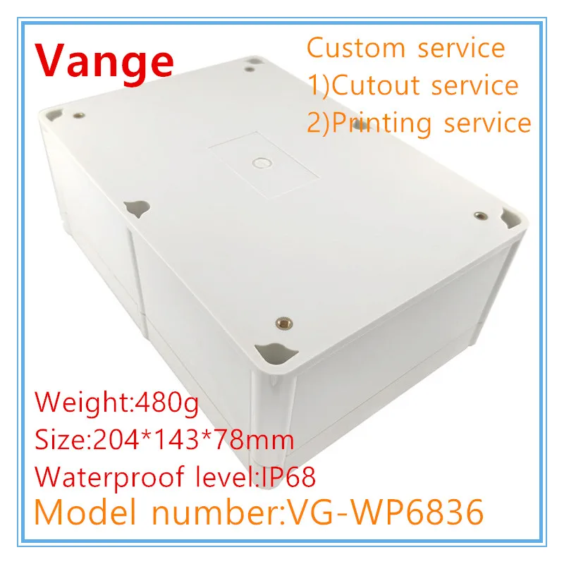 Vange IP68 waterproof utility project box 204*143*78mm ABS plastic instrument case