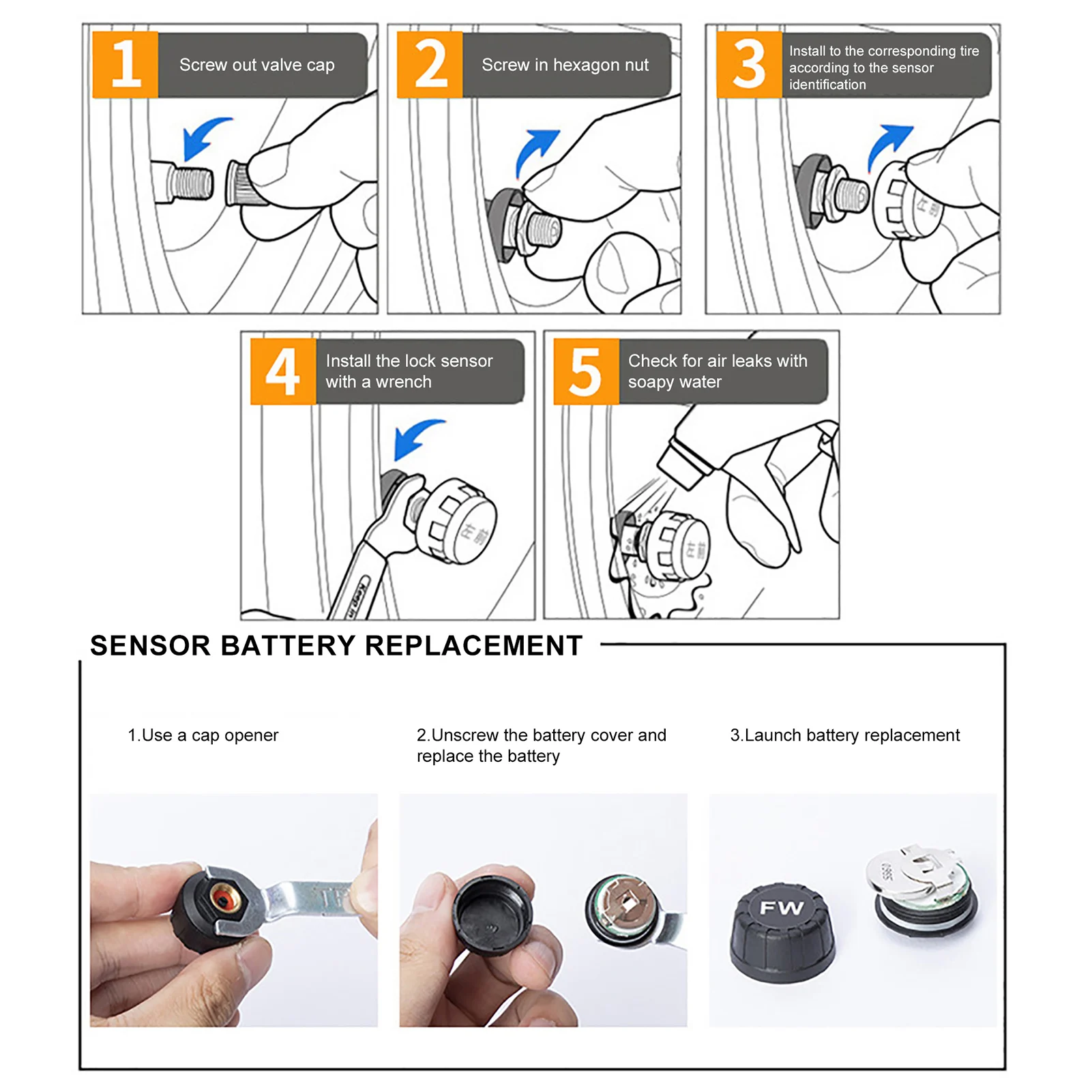 Sensore pressione pneumatici moto moto TPMS Wireless con Display sistema di monitoraggio in tempo reale per veicoli a motore a 2 ruote