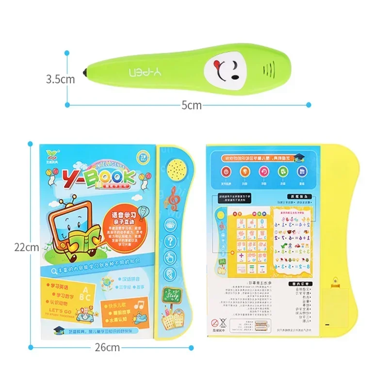 Chinês Inglês Aprendizagem Máquina para Crianças, Livro de Leitura Eletrônico Ponto, Tablet Interactive Crianças Brinquedo Educativo, 20 Páginas