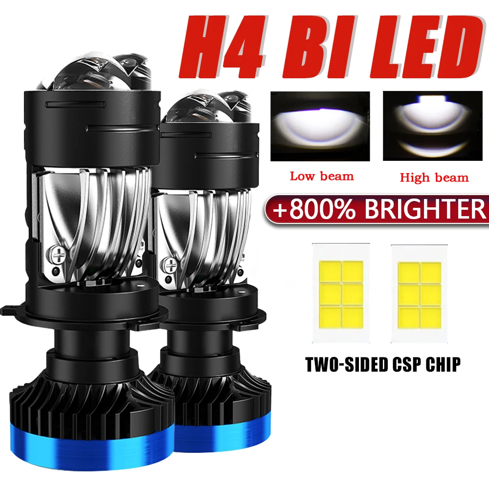

H4 Би светодиодный объектив проектора Автомобильные фары Лампы CANBUS Высокая мощность Авто/мото Hi/Lo Beam Турбовентилятор Противотуманные фары Plug&Play 6000K 12V 24V
