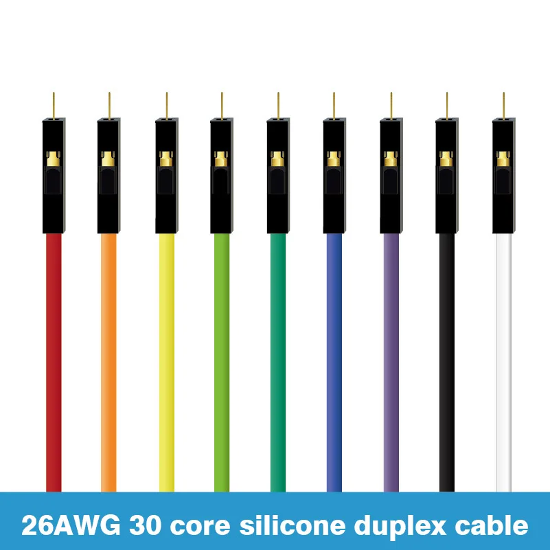 10CM 20CM 30CM 40CM 2.54mm 1pin 1p-1p Male - Female Jumper Wire Soft Silicone Dupont Cable 26AWG Multi-color for Arduino PCB DIY