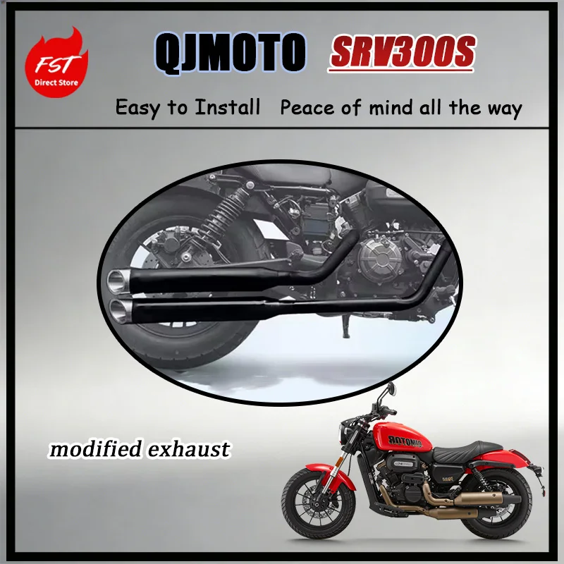 QJMOTO Flash 300 300S Harley Dedicated Exhaust System VH Style Deep Bass Horse Hoof Rumble Body Match Easy Bolt-On Parts