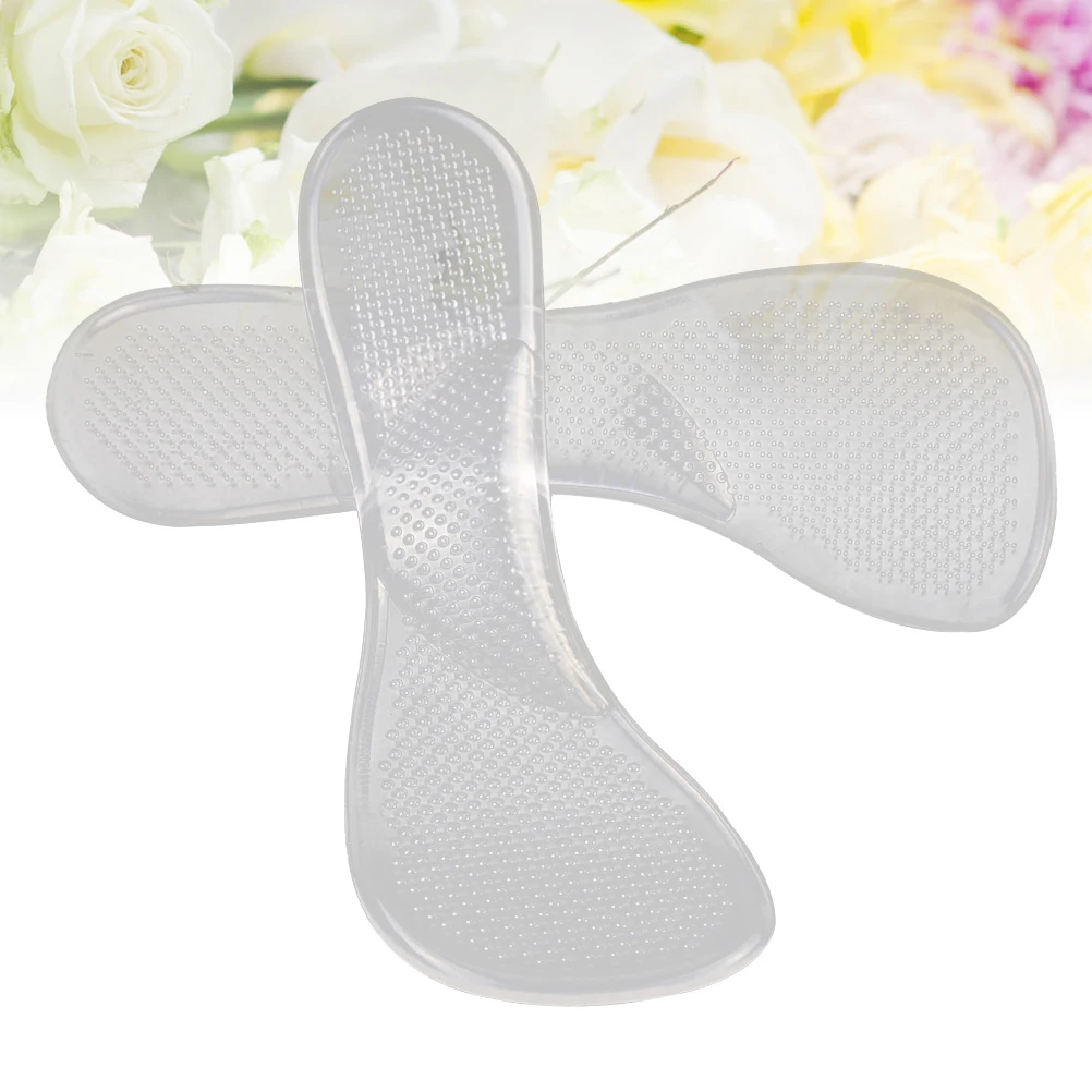 

1Pair Silicone Shoe Insoles 3D Anti Slip Comfortable Detachable Gel Heel Pads For Women Reusable Foot Care Inserts