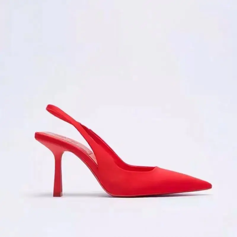 Heeled Sandals Shallow Mouth Comfort Shoes for Women Large Size Black Lace Up Girls 2022 Clear Pointed Stiletto High image 6