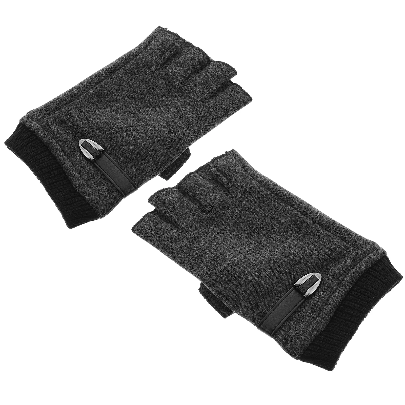

Thermal Half Finger Gloves Driving Fingerless Autumn And Winter Working Grey Cycling Fingers Mittens Student