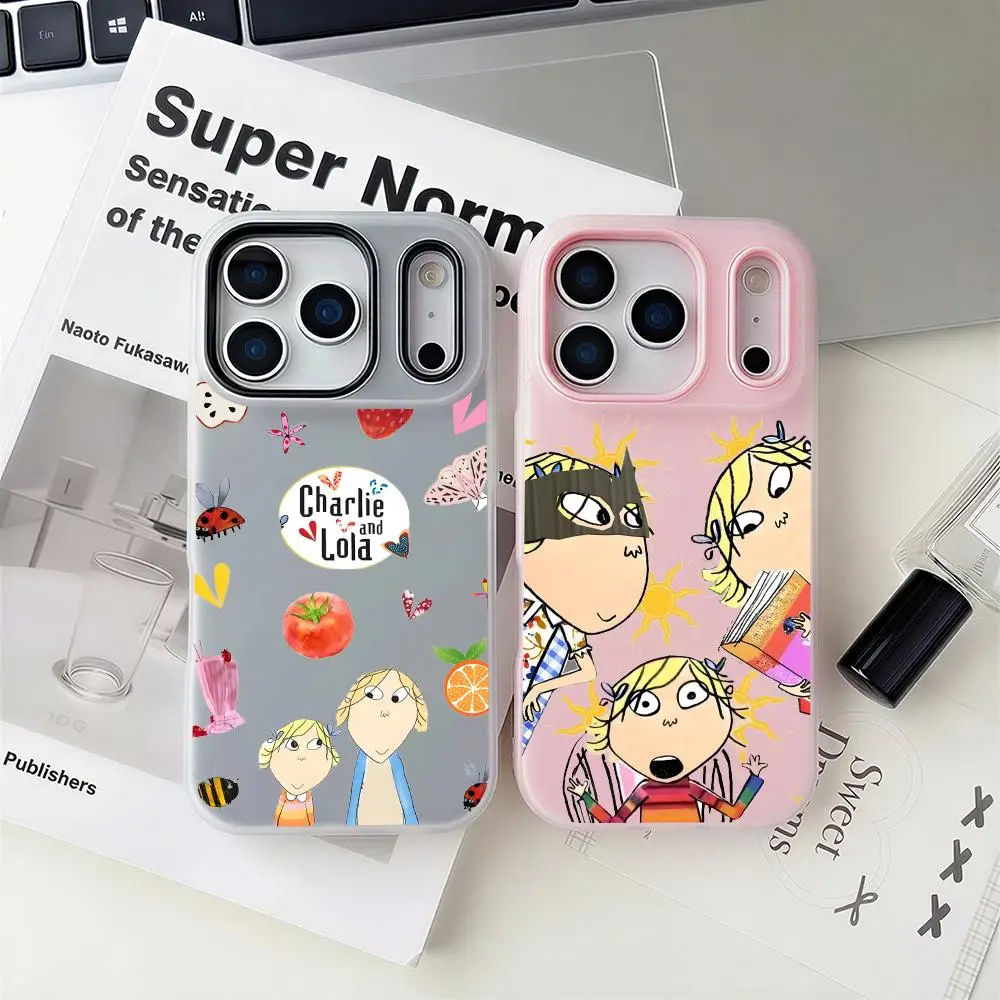 

C-Charlie and LolaS Phone Case 2-in-1 Detachable Clear Case with Slot for Cards & Photos iPhone 12-17