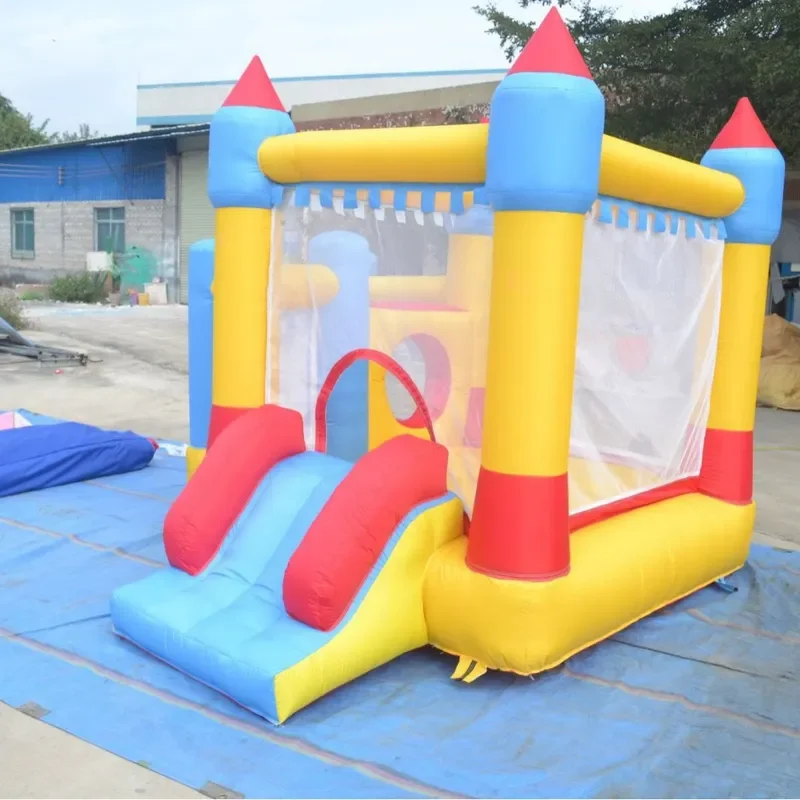 Mini Inflatable Bounce House for Kids Indoor Small Jumping Castle Home Play Center Toddler Air Blower Playground Equipment