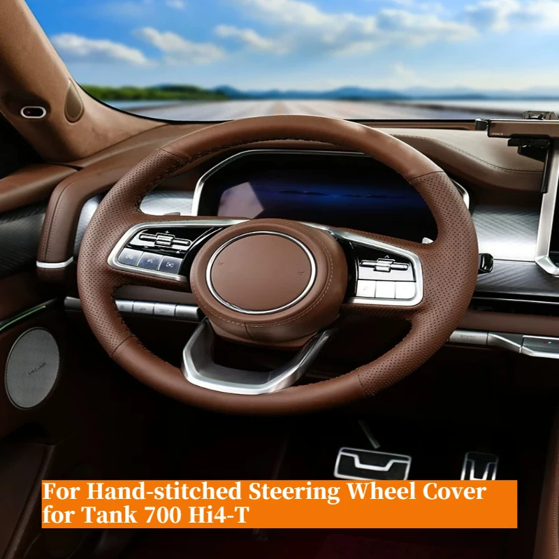 For Hand-stitched Steering Wheel Cover for Tank 700, Ultra-thin & Breathable, Four-season Universal Interior Accessory