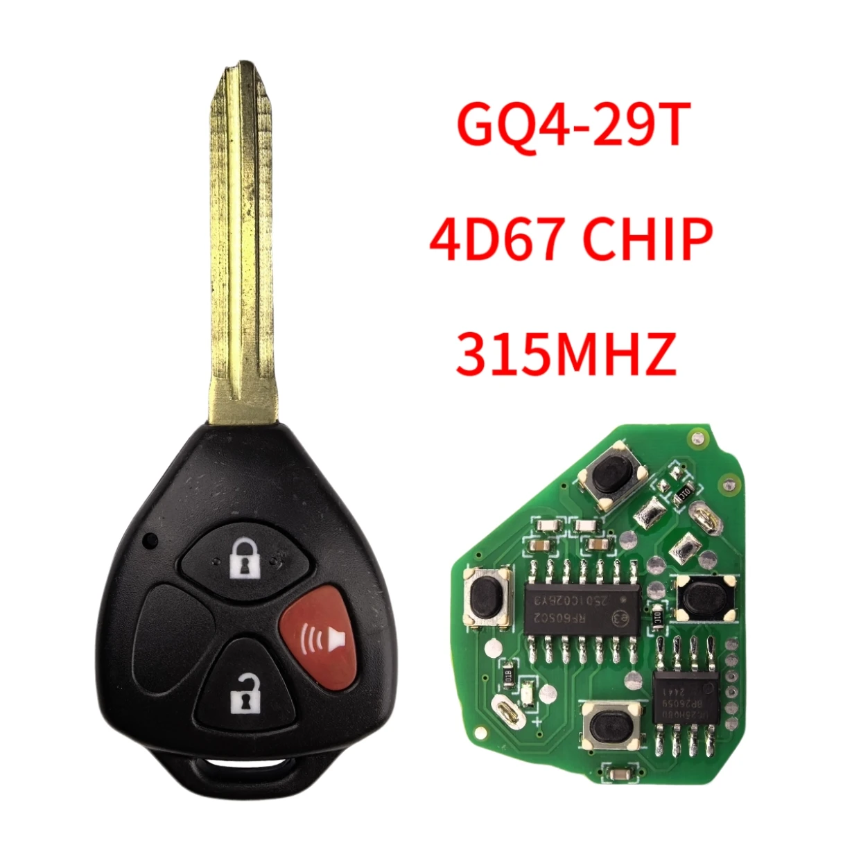 Jingxin GQ4-29T Einstiegs-Funkschlüssel 315Mhz für Toyota Corolla Venza 2010 2011 2012 2013 2014 2015 Transponder 4D67/G Chip – Detail 8