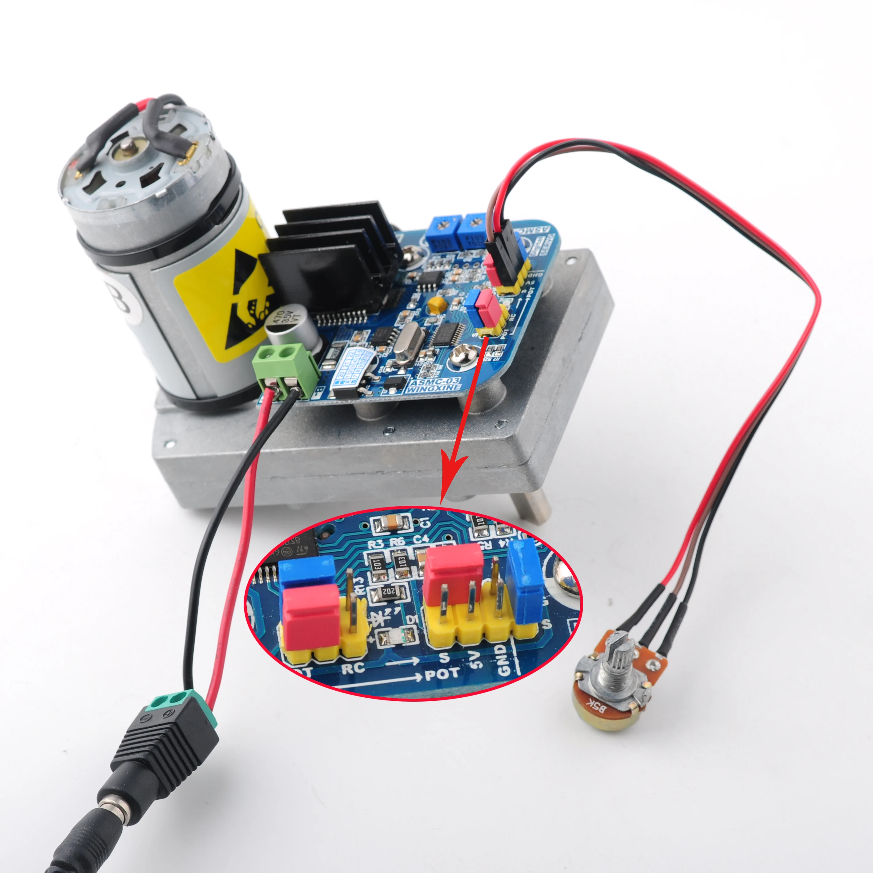 ASMC-03B 180kg.cm High Torque Servo 12-24V Alloy Steering Gear RC Servo for Large Robot Arm Manipulator