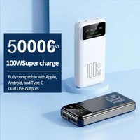 50000mAh High Capacity 100W Fast Charging Power Bank Portable Charger Battery Pack Powerbank for IPhone Huawei Samsung Xiaomi