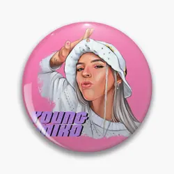 Young Miko Hand Drawn Sublimation Design Soft Button Pin Jewelry Metal Creative Badge Clothes Collar Funny Women Decor Cartoon
