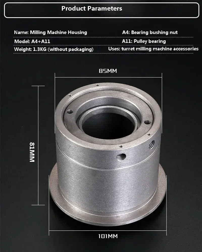 Milling Machine Tools Accessories A4+11 Spindle Pulley Bearing Sleeve  Mill Parts 1PC NEW