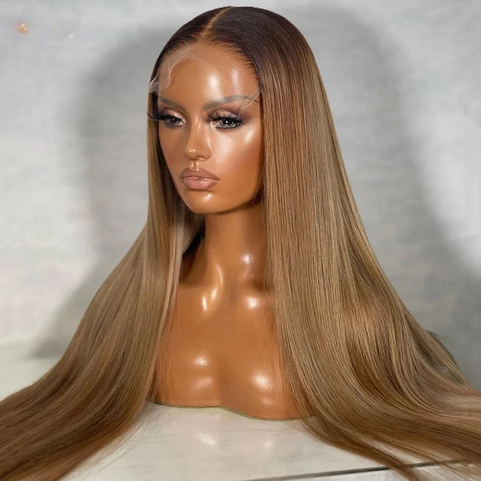 

Glueless Soft 28" 5x5 Silk Base Brown Wave Jewish Human Hair With BabyHair HD Lace European Hair Preplucked Daily