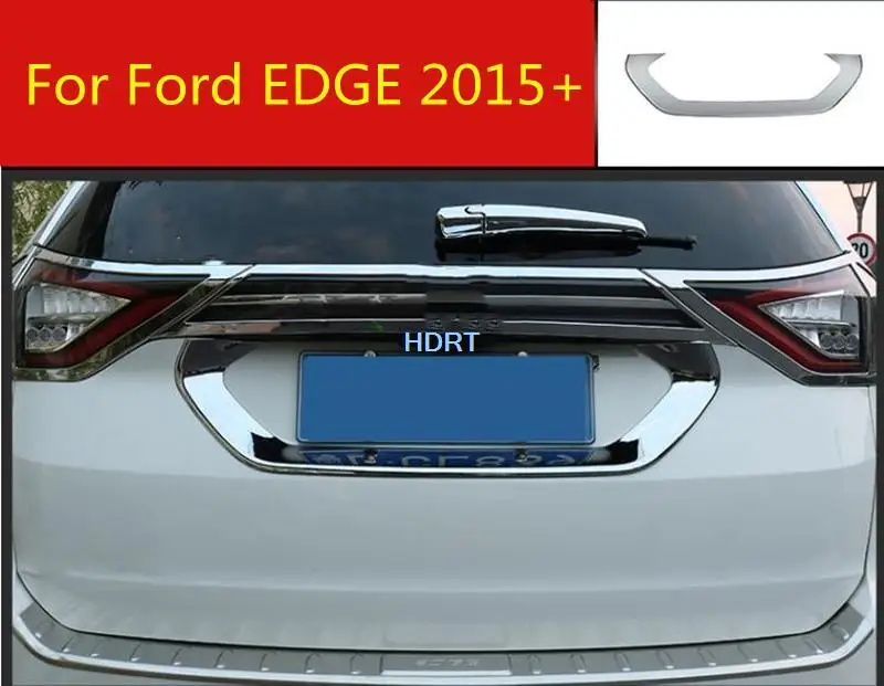 

Car styling sticker ABS chrome back Rear license frame cover plate trim Strip bumper hoods For Ford EDGE 2015 2016 2017 2018