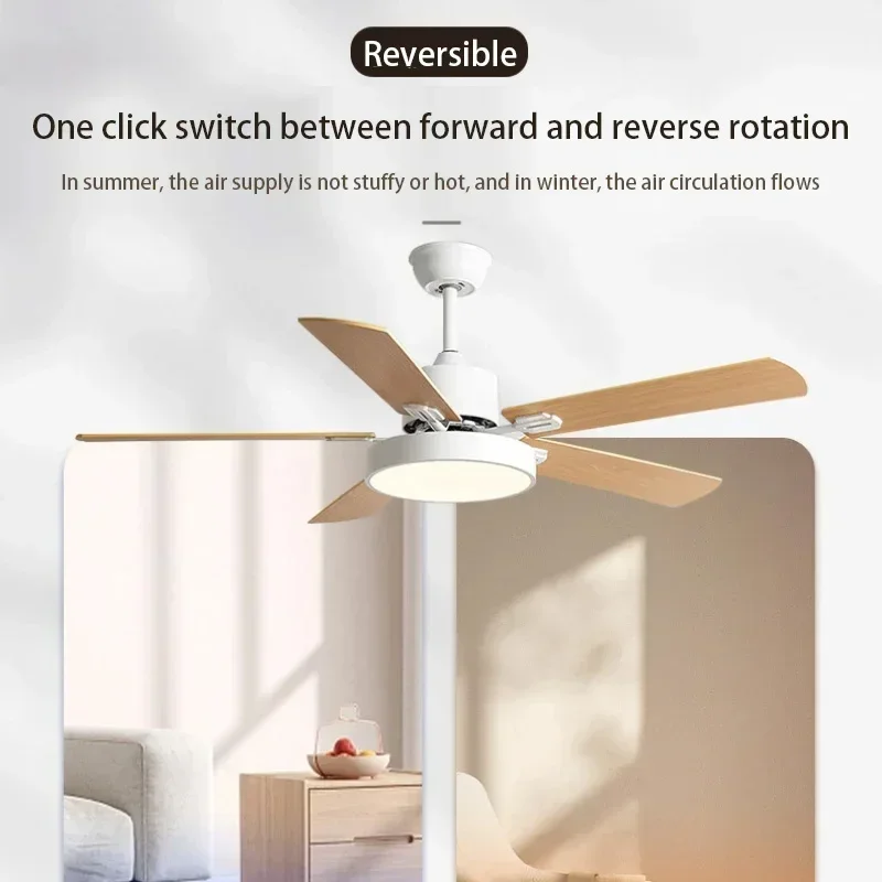 52 Inch Ceiling Fan with Lights, Remote Control, Living Room, Dining Room, Bedroom, Timed, Reversible Electric Fan Lighting