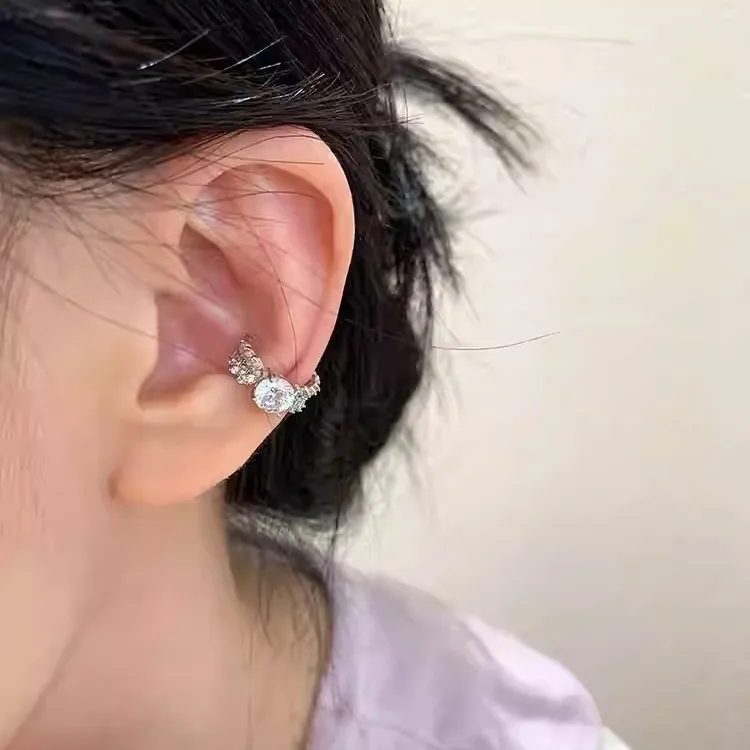 1Set New Ear Cuff Earrings Non-Piercing Crystal Water Drop Ear Clip Earring For Women Fake Cartilage Jewelry