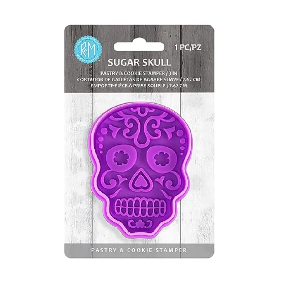 Day of the Dead Sugar Skull Gebäck und Ce Stamper Lila 3"