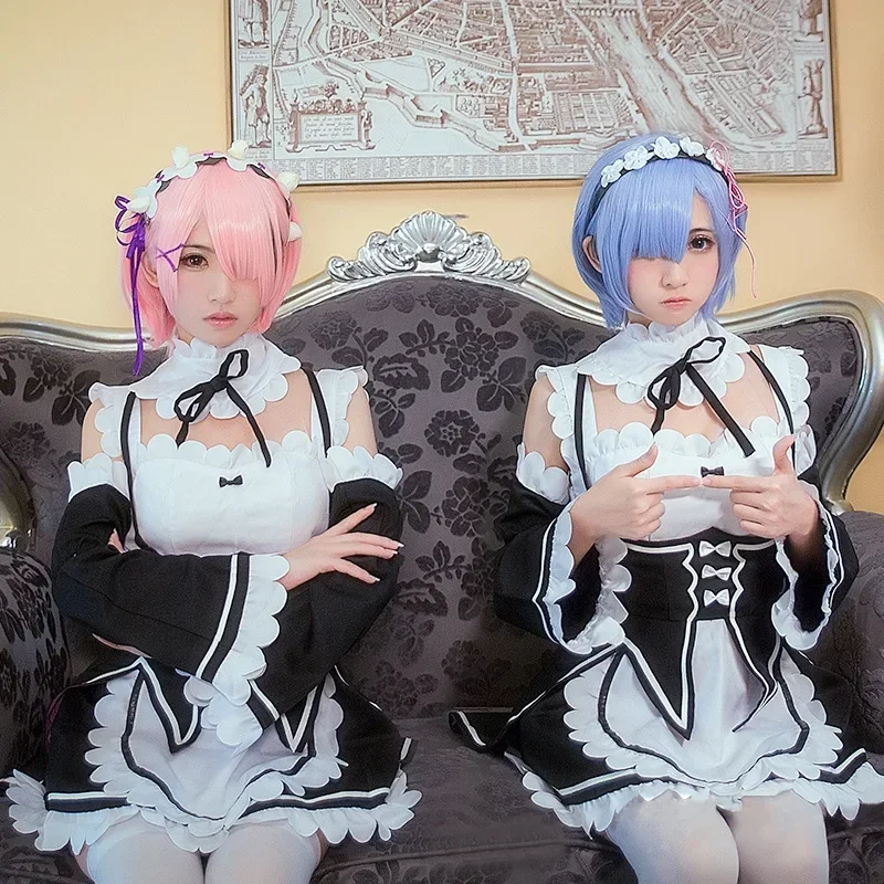 2025 AA Anime Re:zero Kara Hajimeru Isekai Seikatsu 다른 세계에서의 삶 Ram Rem 코스프레 의상 메이드 복장 Hallow New wat1