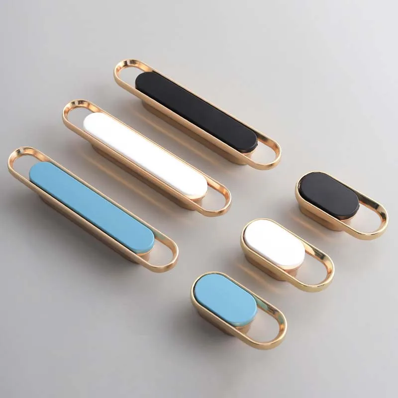Bathroom Cabinet Wine Cabinet Bedside Cabinet Cabinet Cabinet Door Drawer Zinc Alloy Modern Simple Handle Black Gold Door Handle