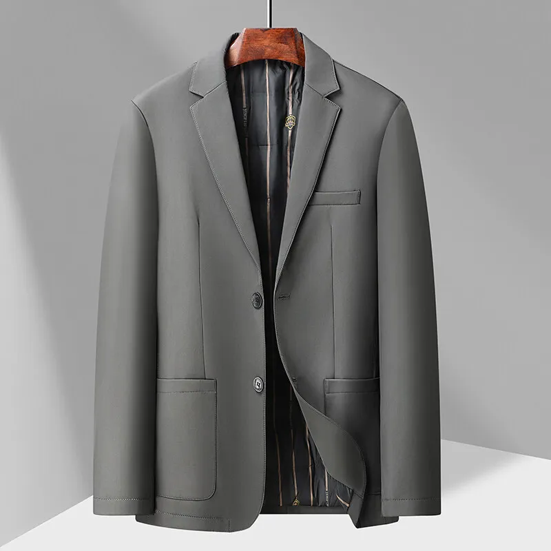 Winter Down Suit Men Business Fashion Warm Duck Down Blazers Two Buttons Mens Jacket chaquetas de invierno para mujer JK-199