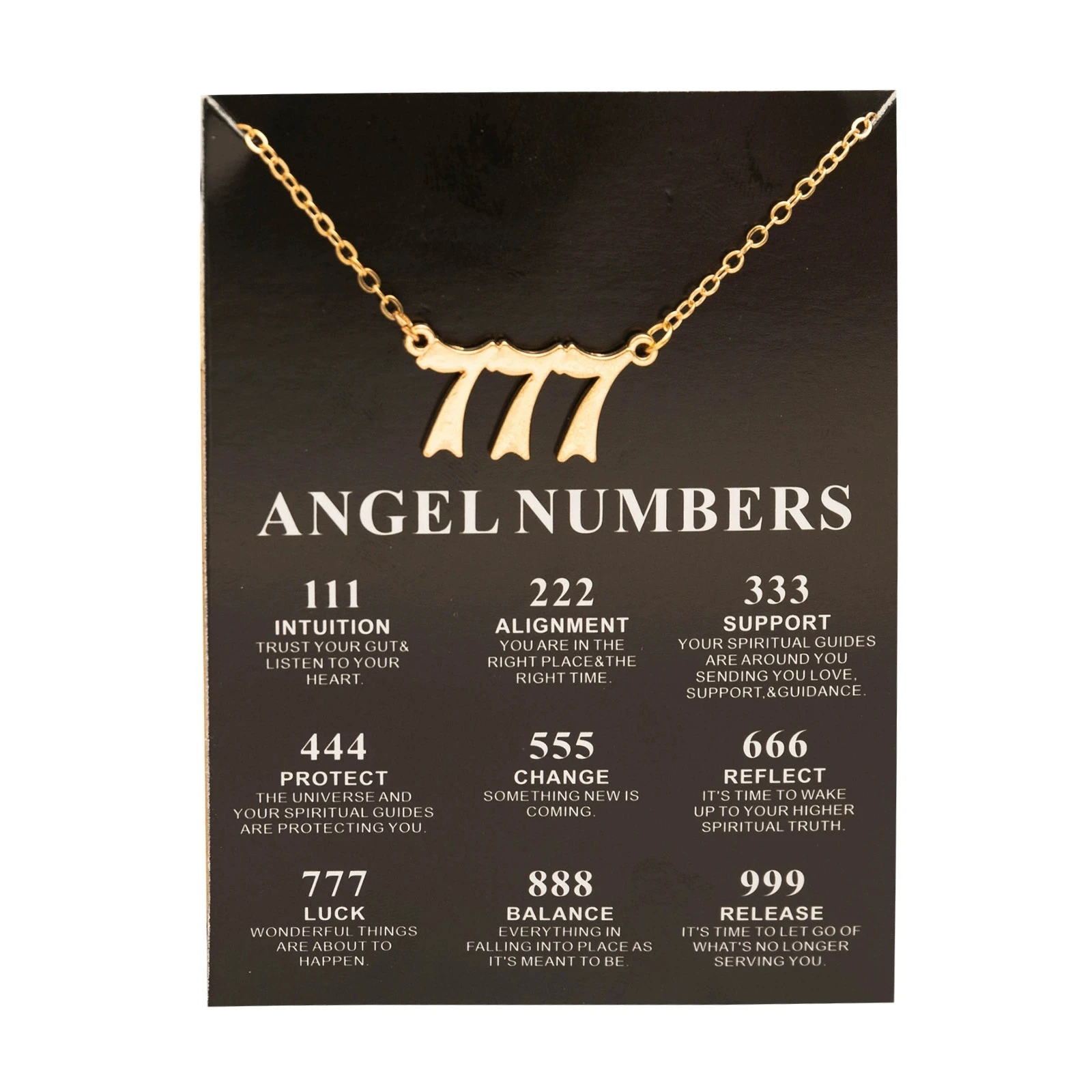 New Angel Number 777 Necklace For Women 111 222 333 444 555 666 888 999 Pendant Gold Color Chain Female Jewelry With Card