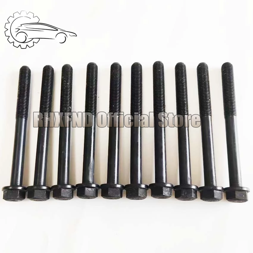 10pcs 1E 2E/2E-E/2E-L 3E / 3EE Cylinder head bolt nuts for Toyota Corolla/Starlet/Tercel 1295cc 1.3L Petrol 1990-99