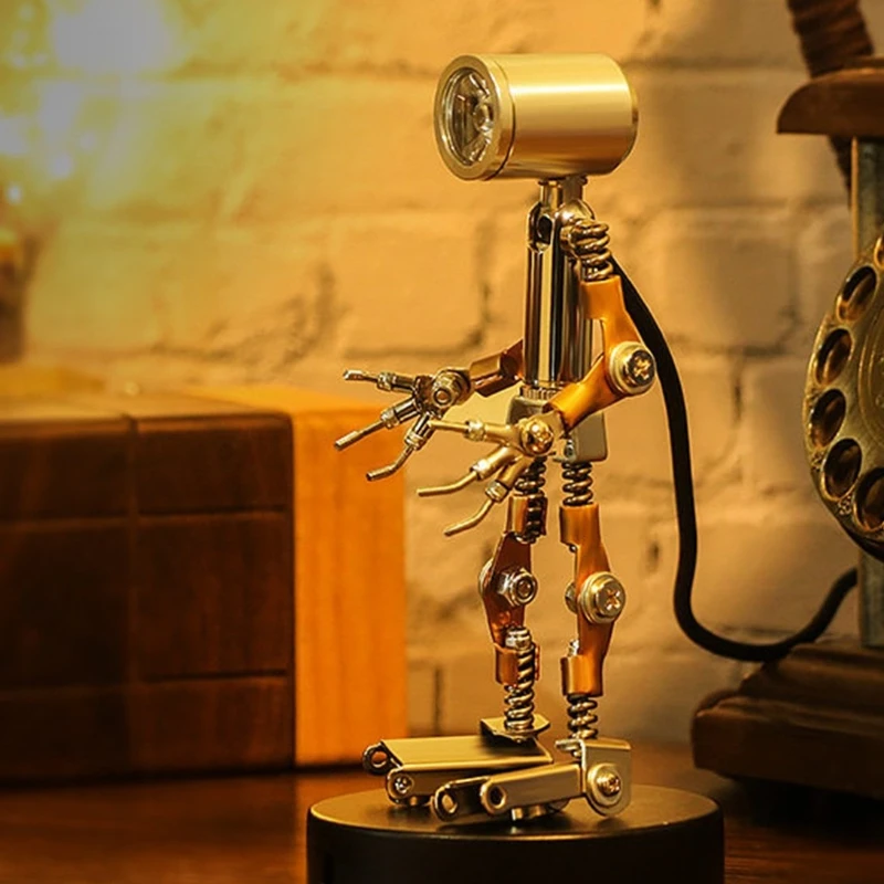 High Value Metal Assembly Model Small Table Lamp Mechanical Building Block Ornament