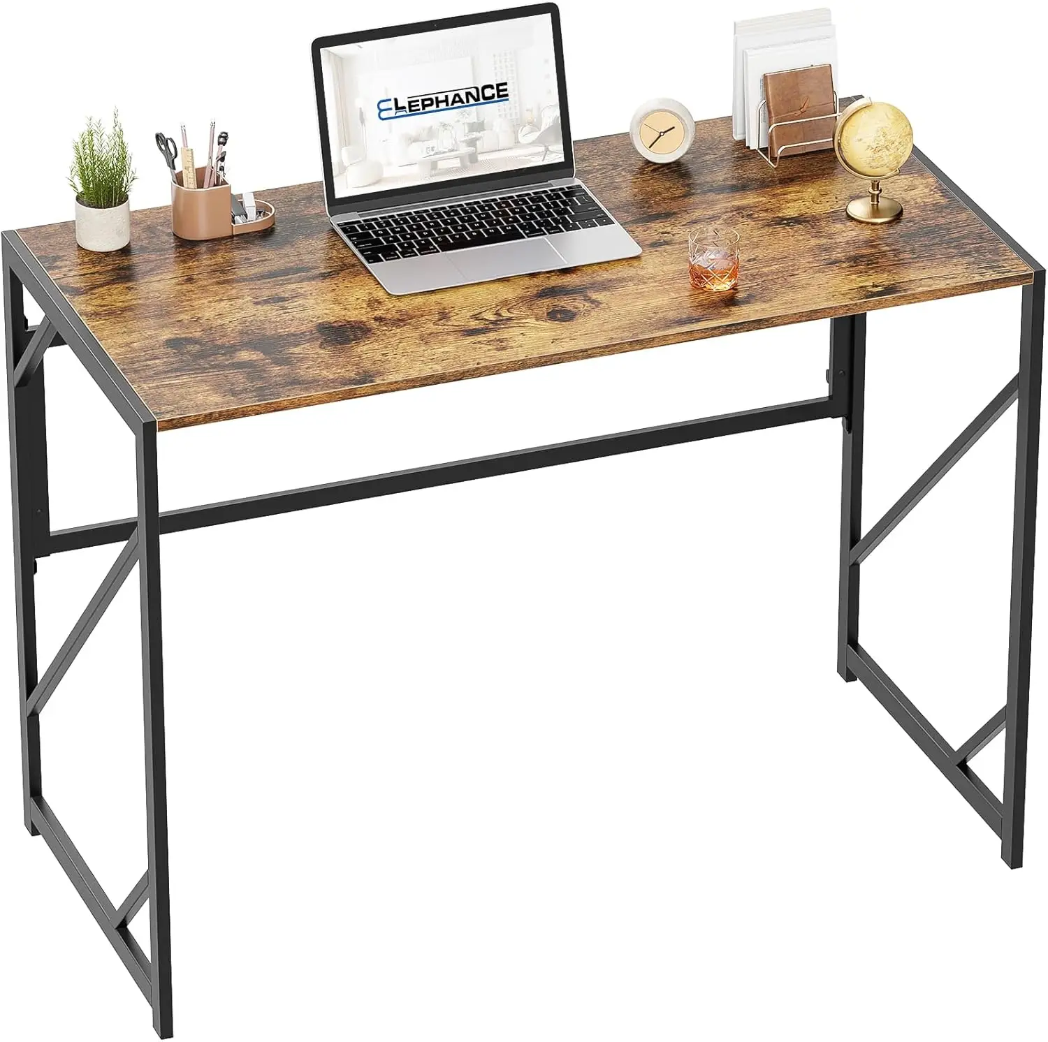 

Folding Desk Writing Computer Desk For Home Office, No-Assembly Study Office Desk Foldable Table For Small Spaces