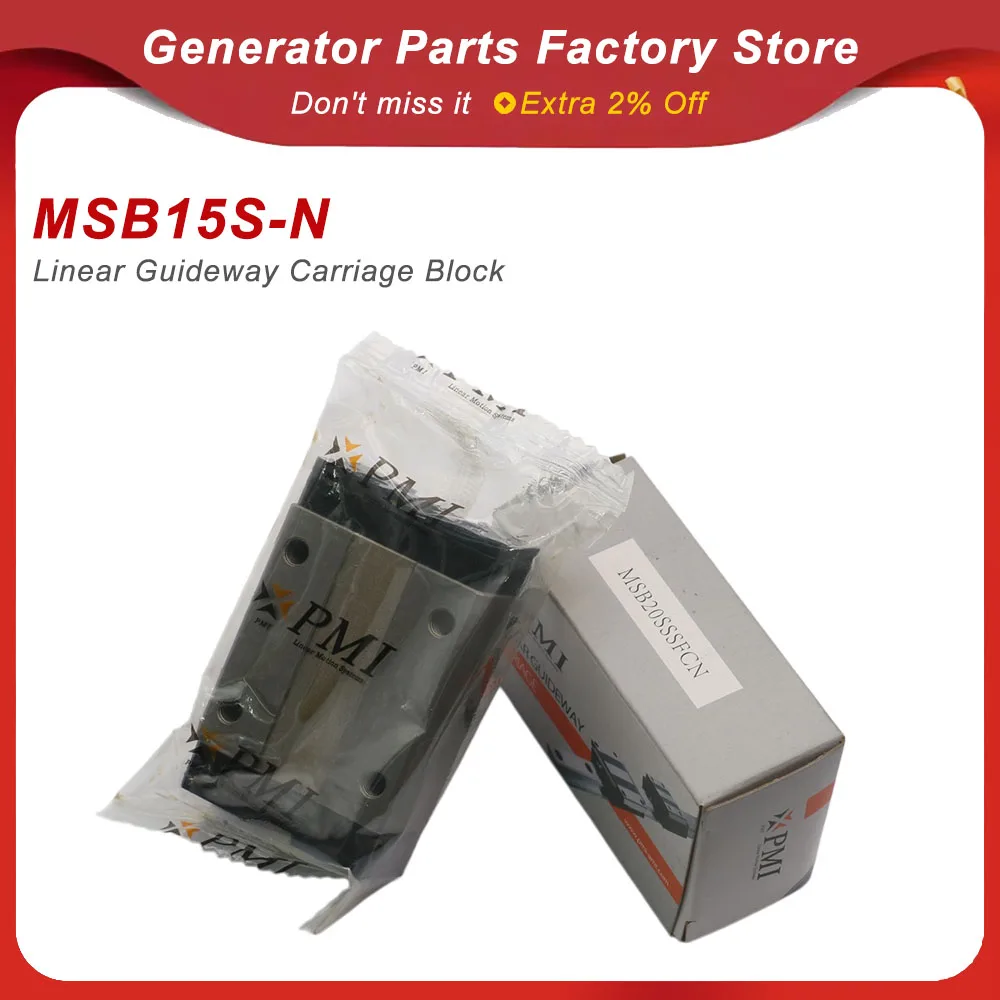 PMI Linear Guideway Carriage Block MSB15S-N for CNC Router CO2 Laser Linear Motion System