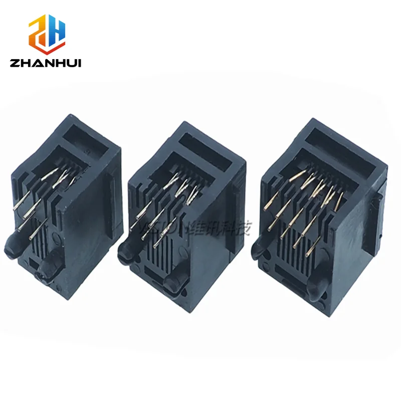 5/10Pcs 180 Degrees Vertical RJ11 Socket 4P4C 6P6C 8P8C Female Phone Jack Crystal Head Telephone Connector