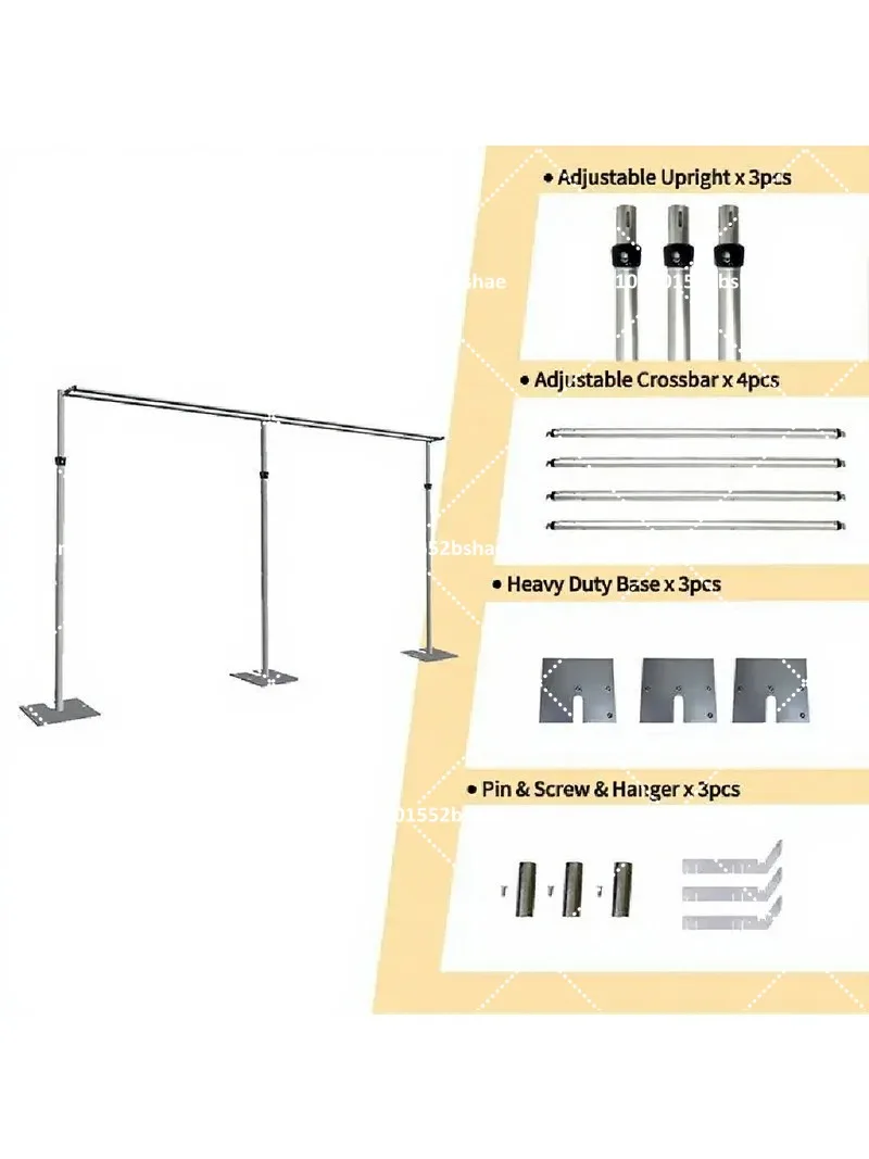 Photography Adjustable Aluminum Alloy Flower Wall Curtain Frame, Extendable Artificial Flower Background Stand
