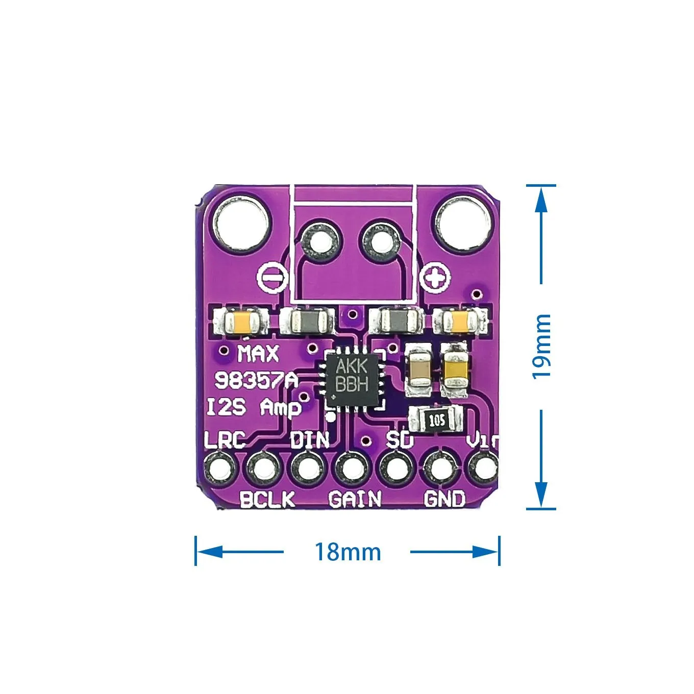 MAX98357 I2S Audio Amplifier Module Filterless Class-D Amplification Support ESP32