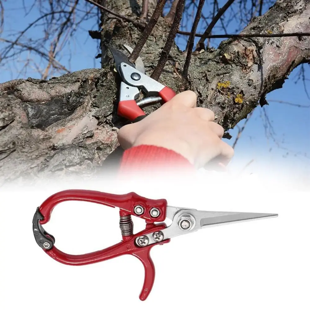 

With Safety Buckle Gardening Pruning Shear Spring Loaded Non Slip Handle Branch Plant Cutter Durable Labor-saving Garden Shear