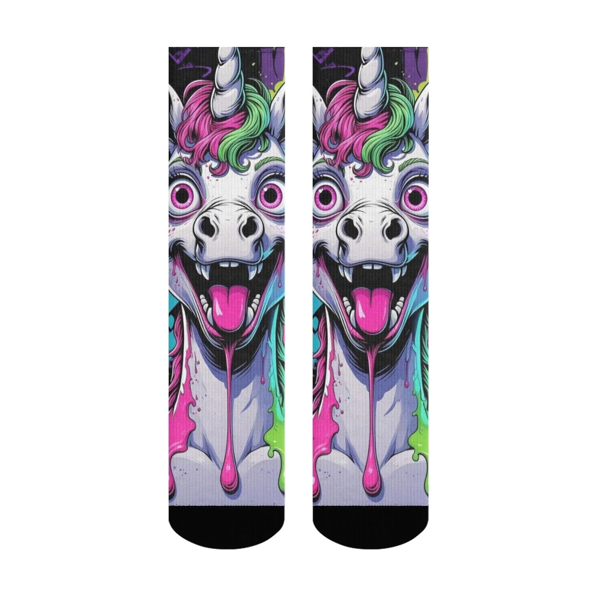 1 pz calzini da uomo modello unicorno mostro calzini sportivi antiscivolo morbidi caldi e traspiranti per palestra corsa e sport all'aria aperta