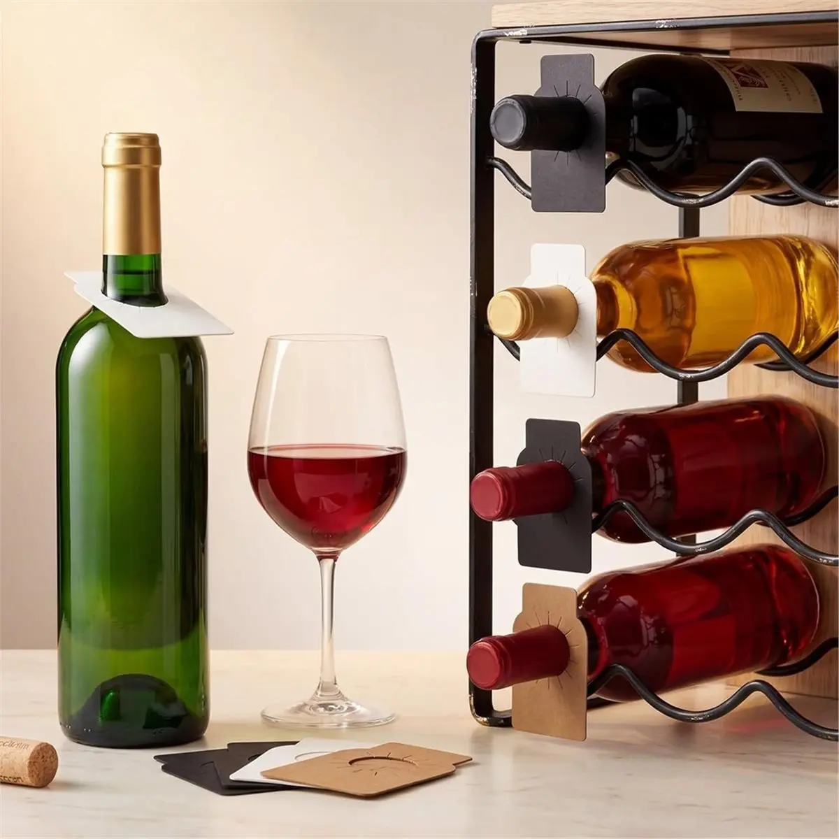 300 Pcs Wine Bottle Tags for Cellar Collection Reusable Wine Cellar Labels Hanging Double Sided Storage Racks Custom