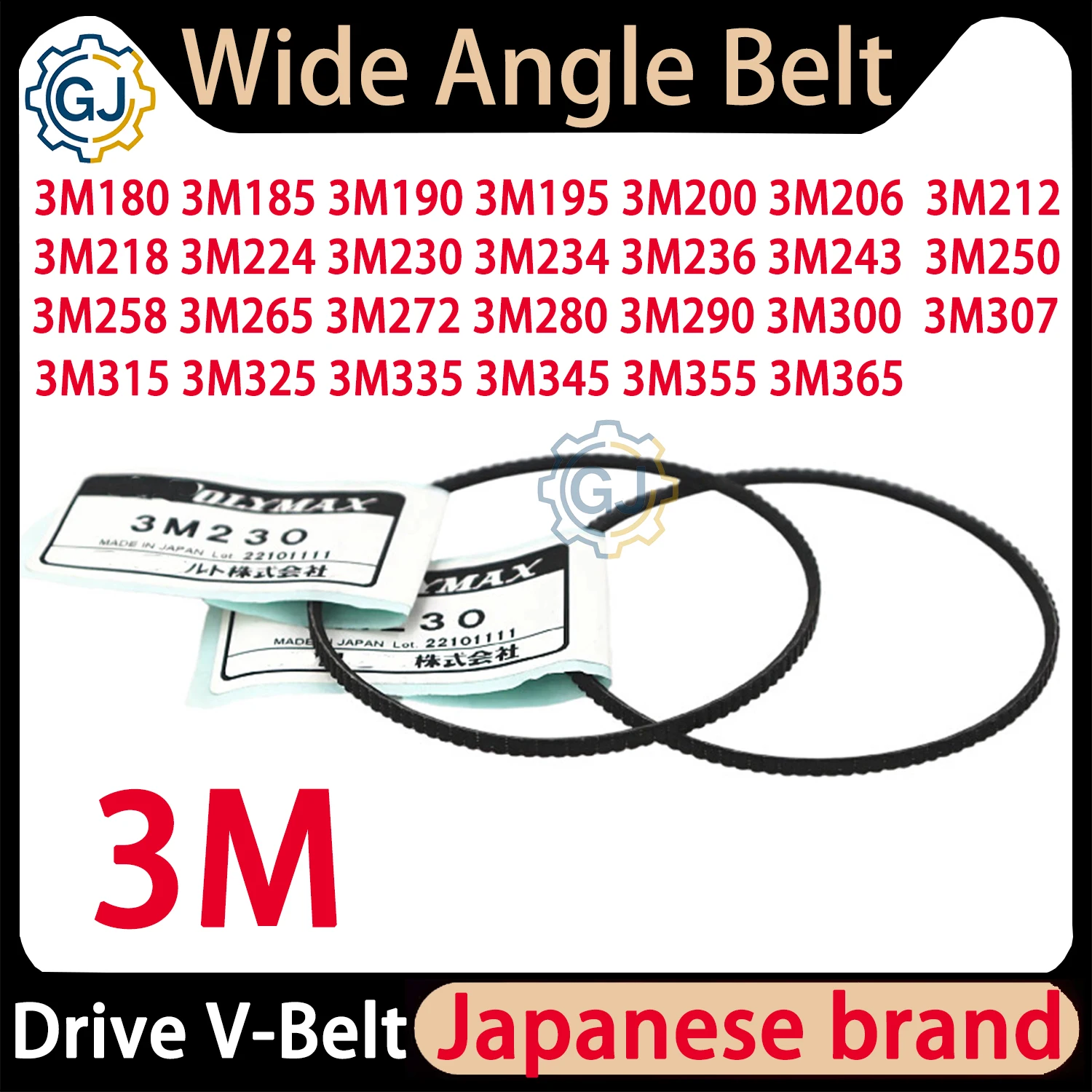 V-Belt 3M Wide Angle Belt 3M180 185 190 195 200 206 212 218 230 234 236 243 250 258 265 272 290 300 307 315 335 355 365 PU Drive