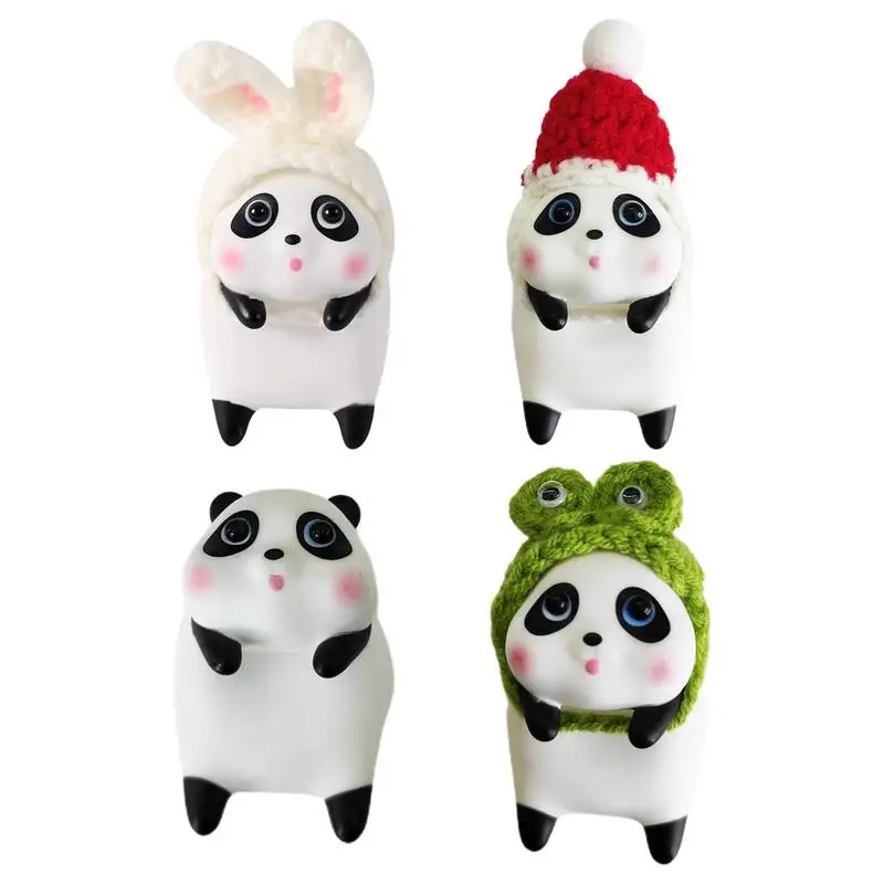 Auto Dash Panda Ornament Creative Animal Panda Statue Center Console Display Panda Souvenir Figure Ornament For Boys Toy