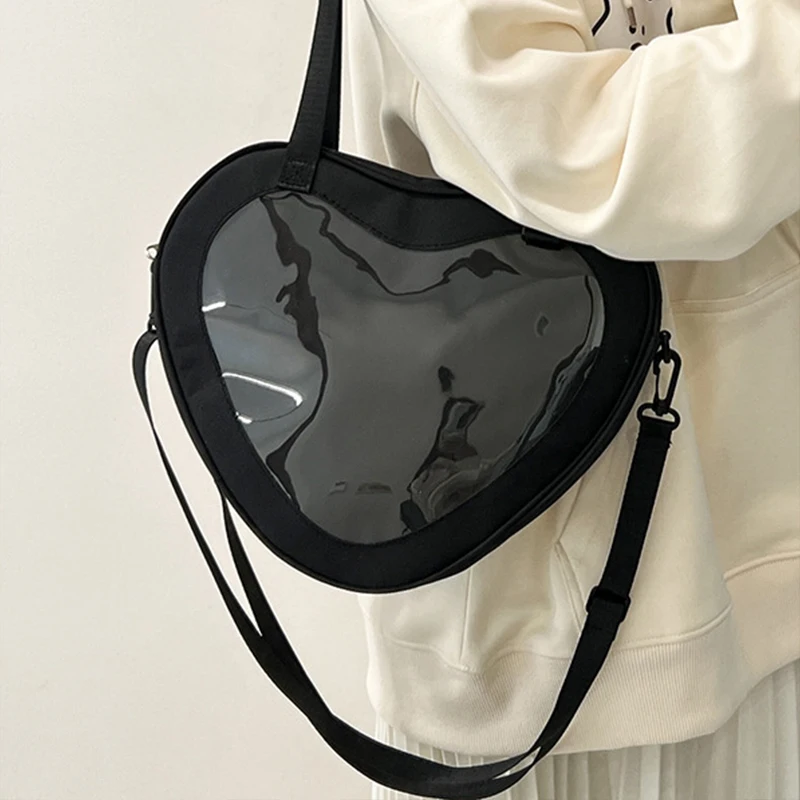 Love Heart Design Itabag Women 2024 New Transparent Crossbody Bags Girls Purses and Handbags Ita Bag For Girls JK Uniform Bag