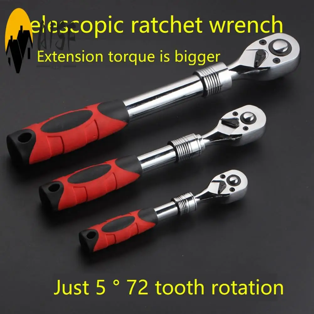 

A15F-72-Tooth Adjustable Socket Ratchet Wrench Extendable Telescopic Socket Spanner Torque Wrench Quick Release