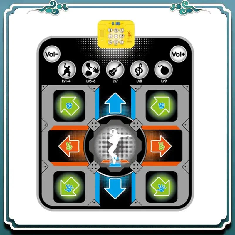 Electronic Dance Pad Multi-Function Game Pad Outdoor Music Stepping Dance Mat Anti-Slip 5 Game Modes 9 Difficulty Levels Eco-Fri