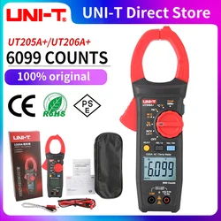 UNI-T Digital Clamp Meter UT205A+ UT206A+ 1000V AC DC Voltage 1000A Current Auto Range Temp Resistance Multimeter Ammeter Tester