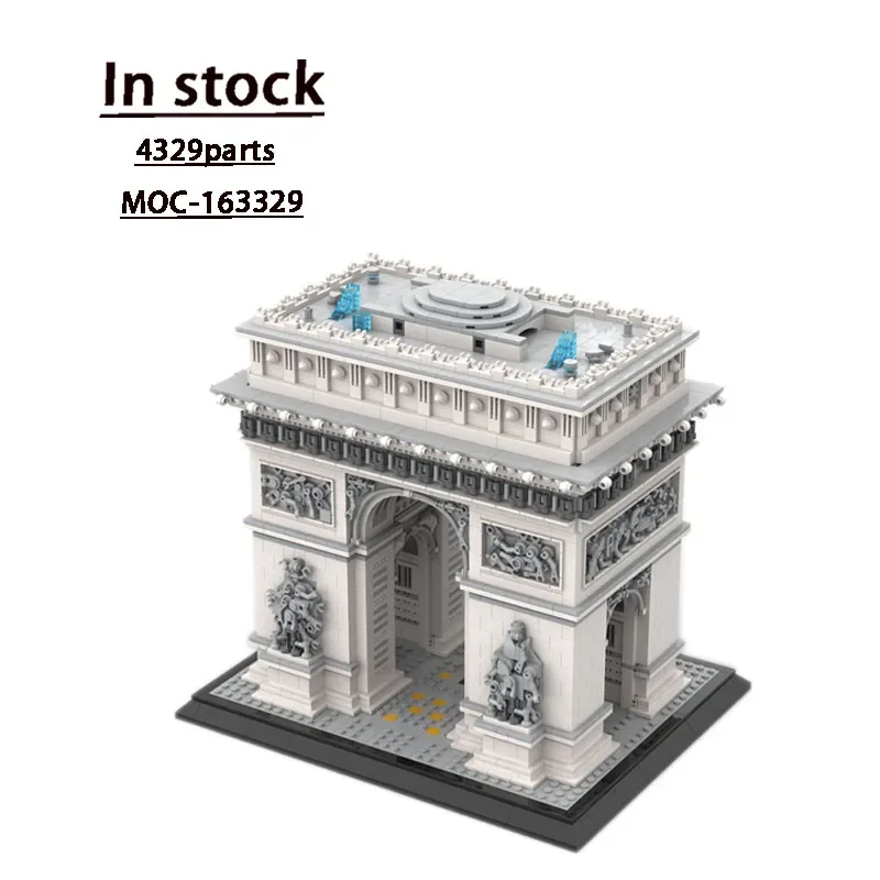 

Модель строительного блока MOC-163329 City Street View Arc De Triumph, 4329 деталей, Детский конструктор на день рождения, подарок